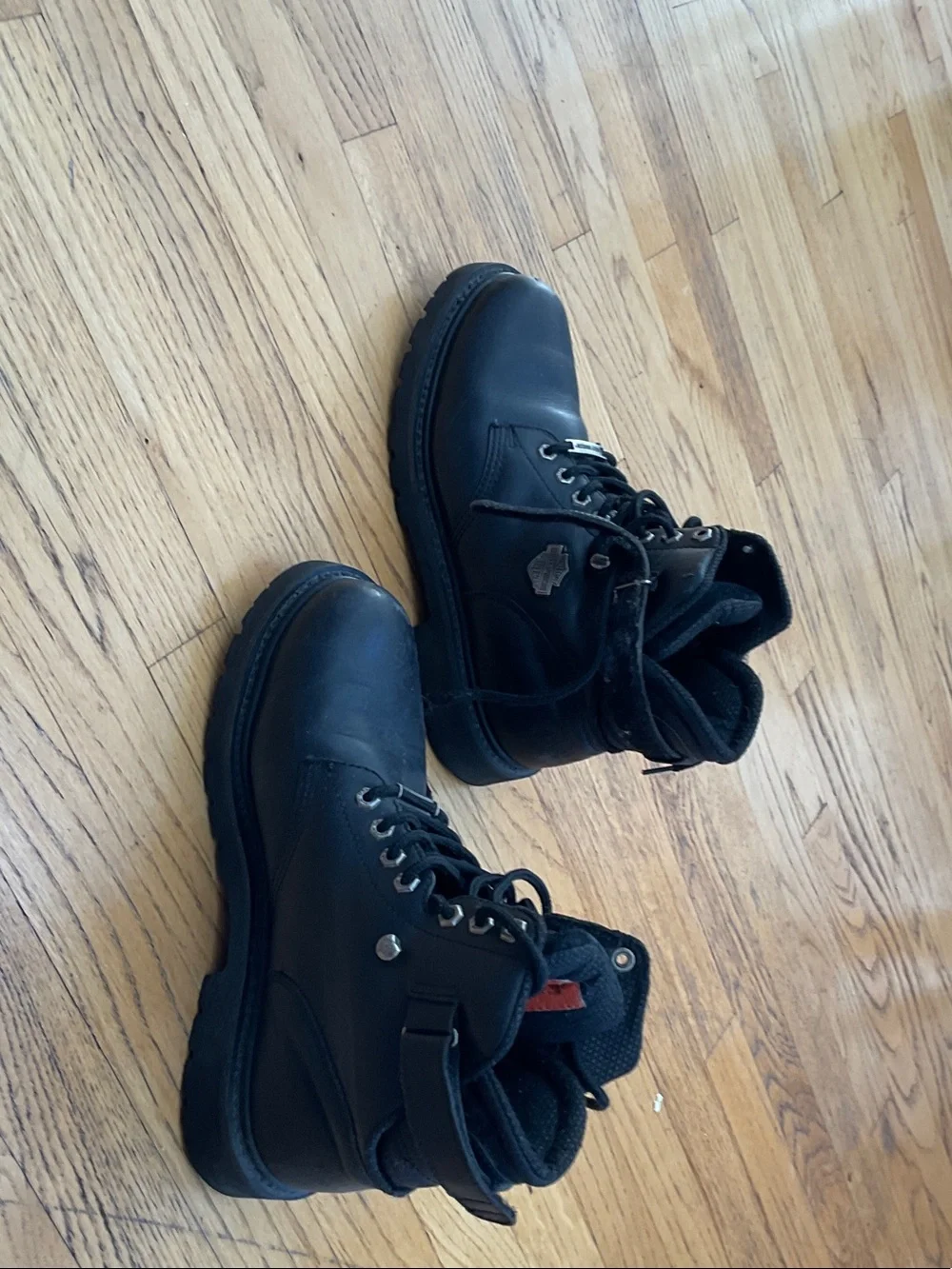 Harley-Davidson Black Leather Lace-Up Work/Motor Cycle Boots